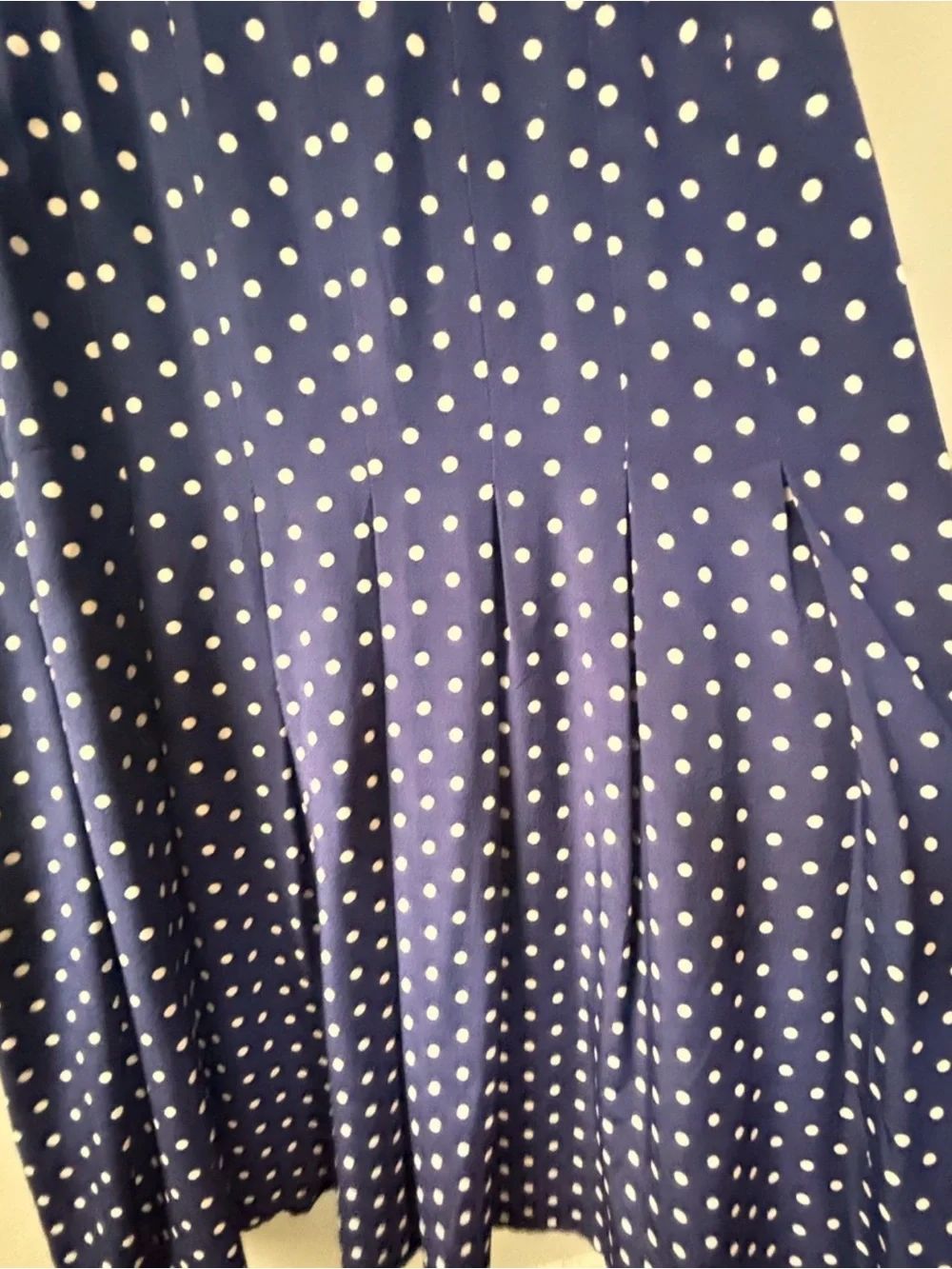 J. Crew Navy Blue Polka Dot 100% Silk Midi Dress SZ 4 Relaxed Fit Coquette - Picture 6 of 14